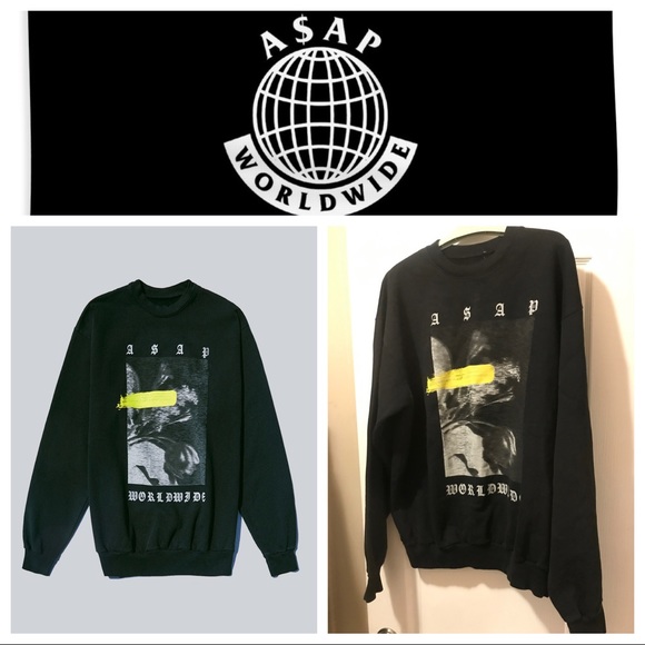 A$AP WORLDWIDE- Flowers Crew Neck Sweatshirt - Picture 1 of 10